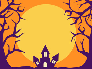 満月の夜のハロウィン背景