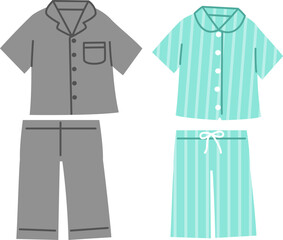 メンズ、レディースの半袖パジャマ