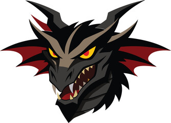 dragon head silhouette vector illustration 