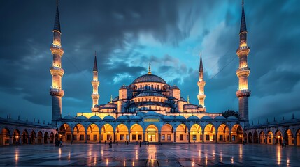 Obraz premium The Sultan Ahmed Mosque in Istanbul