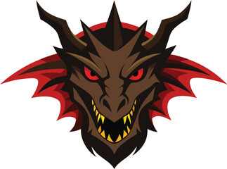 dragon head silhouette vector illustration 
