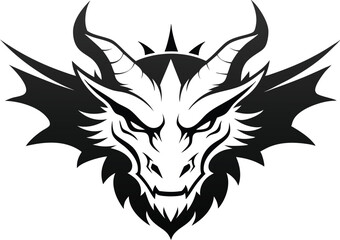 dragon head silhouette vector illustration 