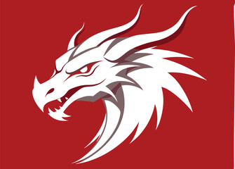 dragon head silhouette vector illustration 