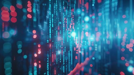 Obraz premium Abstract Digital Data Flow with Glowing Colors