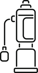 Simple icon depicting an electric car charging station, symbolizing eco friendly transportation