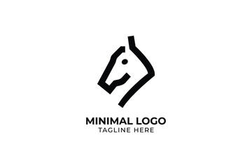 Horse Elegant Logo Symbol Vector, Simplicity Line Art Concept, stallion horse head and shield with line outline monoline style