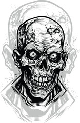 Tattoo skull head vector