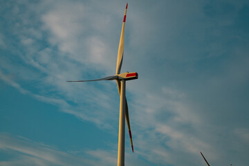 Eco power. Wind turbines generating electricity. Turbine Green Energy. Wind energy. Green...