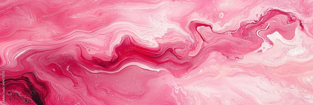 Poster Swirling patterns of pink and red create a dynamic and fluid abstract design, evoking a sense of movement and depth