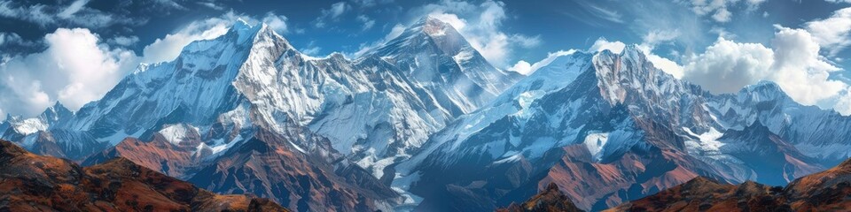 Obraz premium Majestic Mountain Range Embracing Pure Awe and Elation