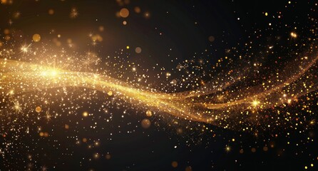 Obraz premium Golden Sparkles and Bokeh Lights Background