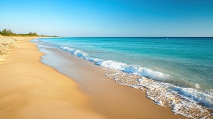 Obraz premium A picturesque beach with smooth sand and gentle waves