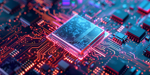 Obraz premium Manufacturing of semiconductors for high-performance computers
