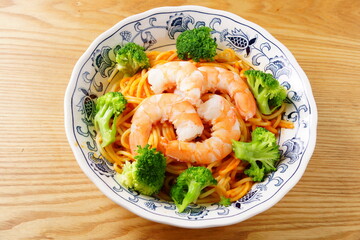海老とブロッコリーのパスタ