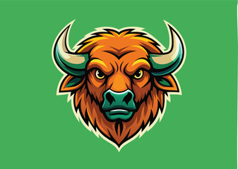 buffalo head logo vector illustration 