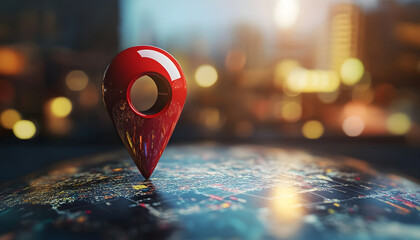 Location pin pointer on a 3D-rendered globe, symbolizing global business expansion and travel.