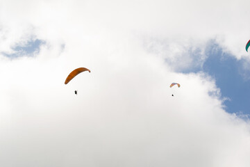 paragliding in the sky