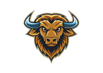 buffalo head logo vector illustration 