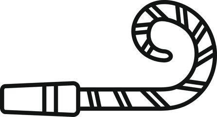 Simple line drawing of a party blower, perfect for representing celebrations and festive occasions