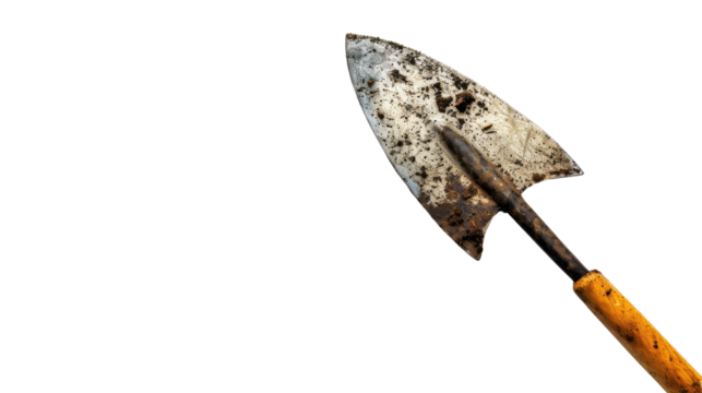 Garden trowel on transparent background