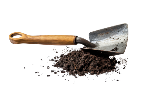 Garden trowel on transparent background