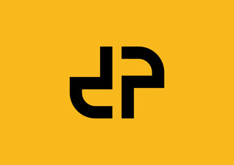 Fototapeta premium simple monoline mark logo letter d p