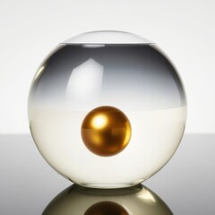 Glass Sphere with Gold Sphere Inside.