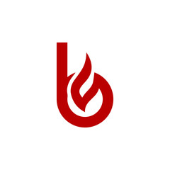 a combination of fire and initials, or letters, or alphabet, or numbers in the form of a logo and vector in red color for business purposes and others