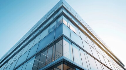 Obraz premium Modern Glass Facade of a Tall Building