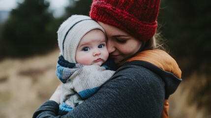 Obraz premium The light of maternal love: mother's decision, unswerving, maternal care: the warm moment of newborn and mother