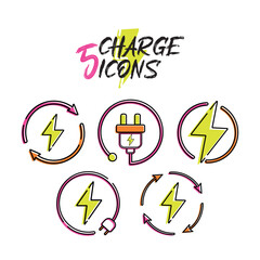 Set of Charge icon sketch Vector