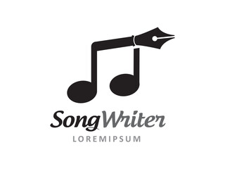 Song writer logo symbol or icon template