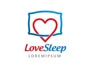 Love Pillow Logo Template Design Vector. Icon. Symbol. Emblem.