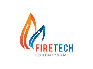 Fire Tech logo symbol or icon template