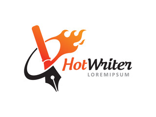 Hot Writer logo symbol or icon template
