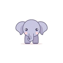 Fototapeta premium Cute Cartoon Baby Elephant Illustration