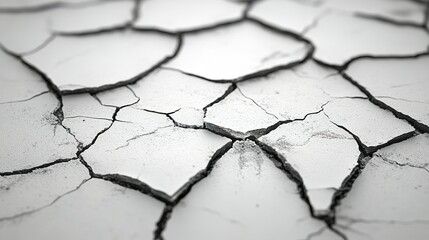 Fototapeta premium Cracked White Surface with Black Lines