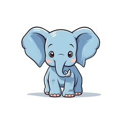 Fototapeta premium Adorable Blue Cartoon Elephant Illustration