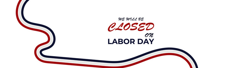 Happy Labor Day - Labour Day USA with motivational text. Good for T-shirts, September first Monday, USA holiday. United States national flag colors stroke. banner, cover, poster, flyer, web.