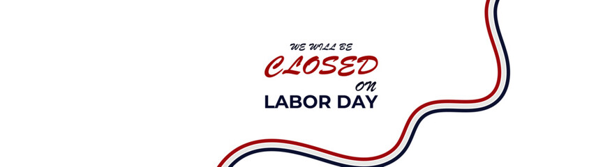 Happy Labor Day - Labour Day USA with motivational text. Good for T-shirts, September first Monday, USA holiday. United States national flag colors stroke. banner, cover, poster, flyer, web.