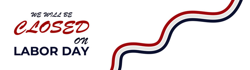 Happy Labor Day - Labour Day USA with motivational text. Good for T-shirts, September first Monday, USA holiday. United States national flag colors stroke. banner, cover, poster, flyer, web. © Umar