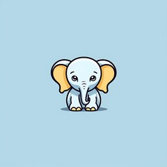 Fototapeta premium A Cute Cartoon Baby Elephant Illustration