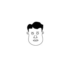 vector cartoon face drawing in black and white
