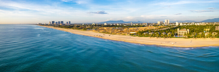 Fototapeta premium Aerial view of Non Nuoc Beach in Da Nang, Vietnam