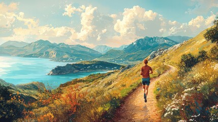 Fototapeta premium Endurance training focused on long-distance running and stamina building