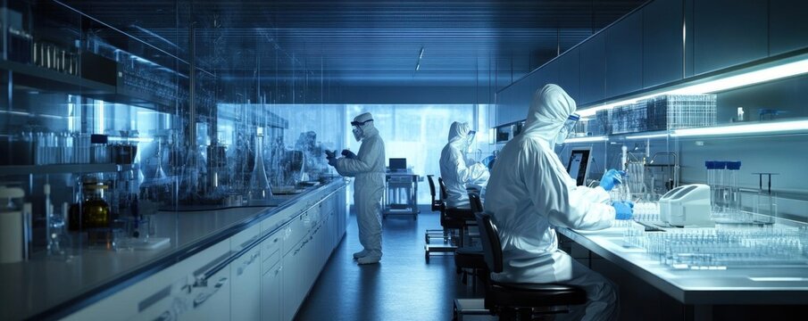 An imaginative depiction of a biosafety level 4 lab