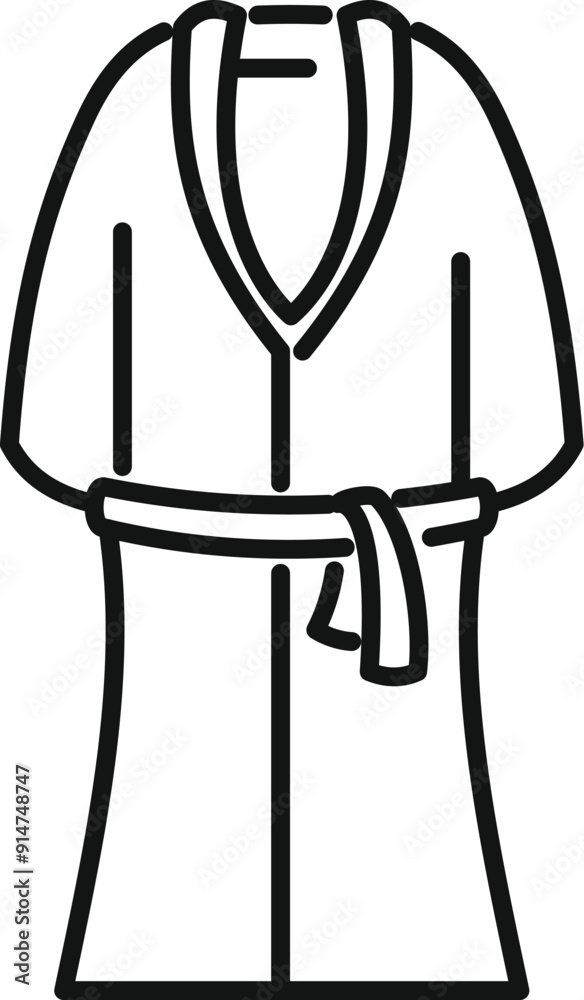 Poster Simple line drawing of a bathrobe presenting comfortable home clothes