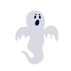 Halloween ghost silhouette vector illustration