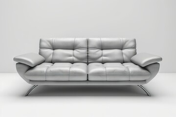 Naklejka premium gray couch and a gray leather seat. Generative AI