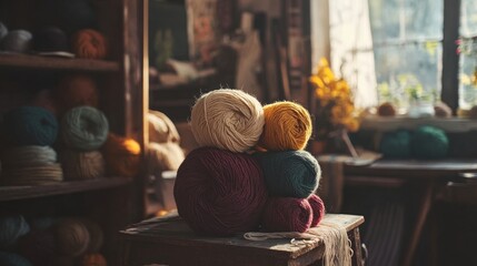Yarn workshop, AI generated